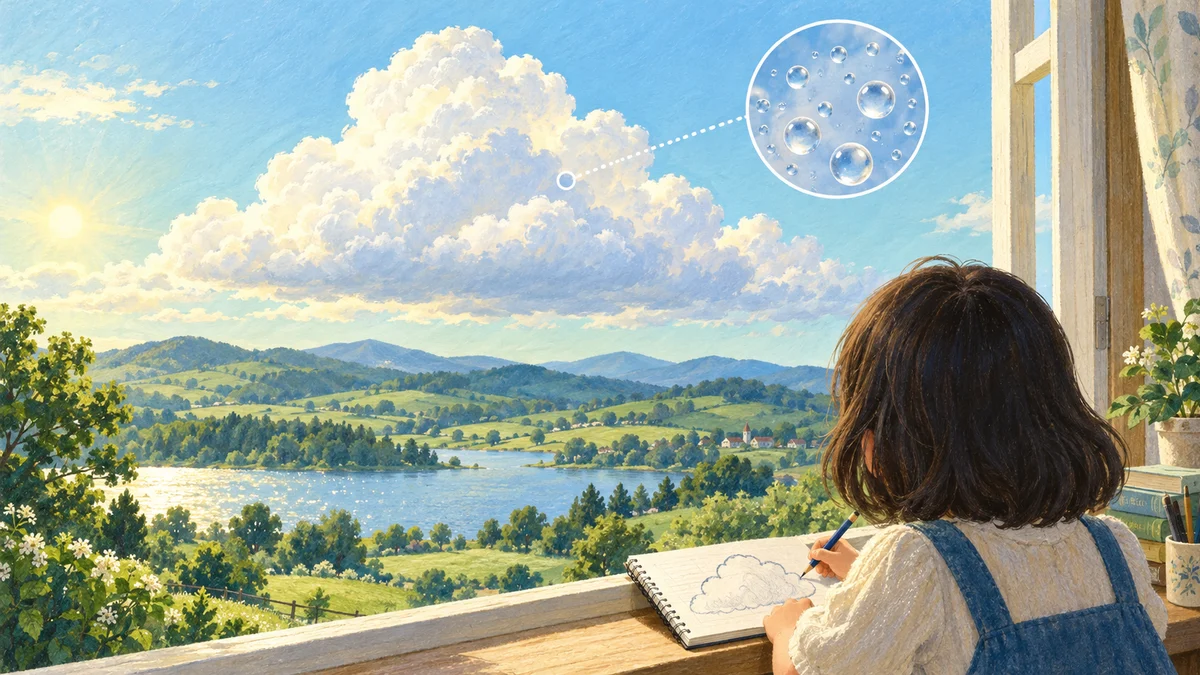 雲は、水蒸気が集まったものなの？：内容をイメージした挿絵